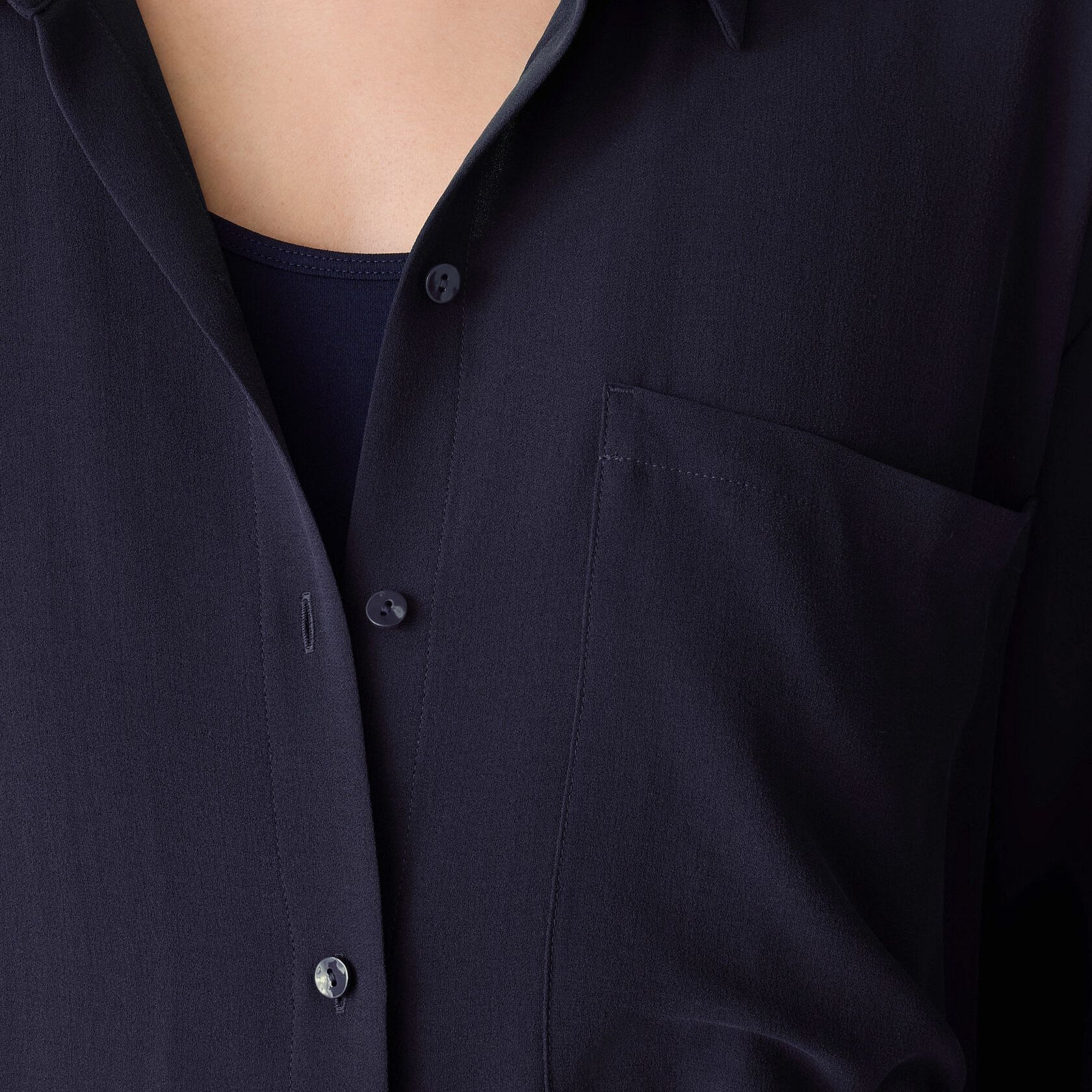 Women's black relaxed fit long sleeve shirt