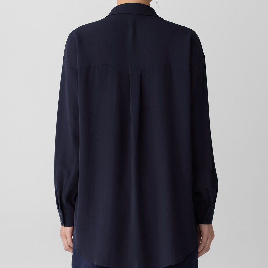 Women's black relaxed fit long sleeve shirt