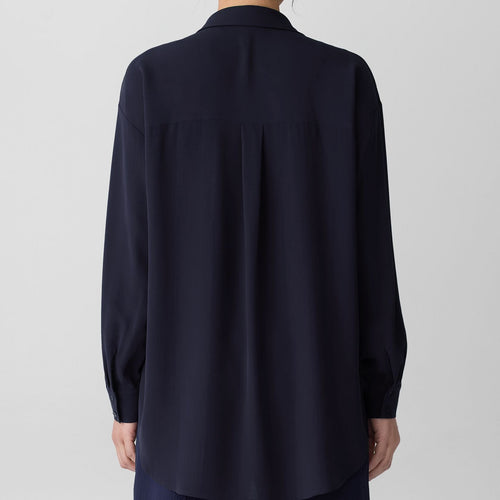 Women's black relaxed fit long sleeve shirt