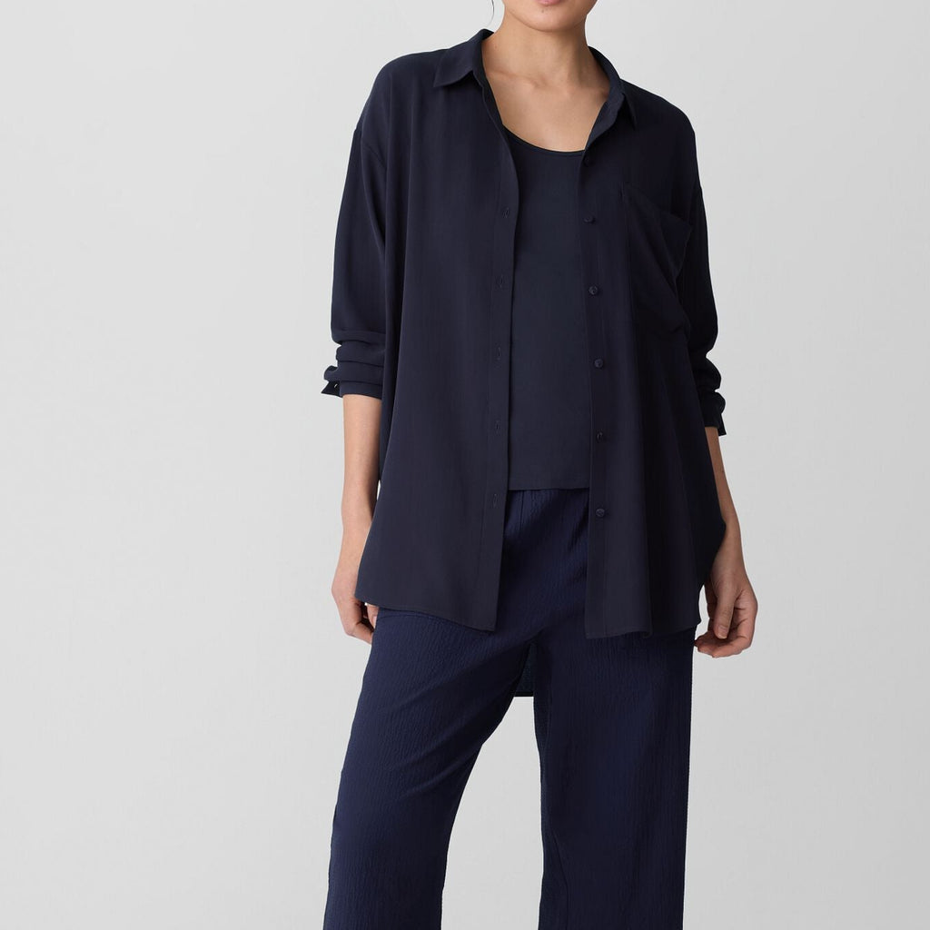 Women's black relaxed fit long sleeve shirt