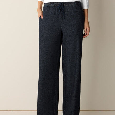 Women's drawstring wide leg jeans