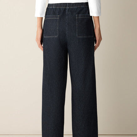Women's drawstring wide leg jeans