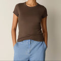 Women's fitted crew neck short sleeve tee
