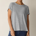 Women's striped short sleeve crew neck tee